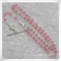 Plastic Rosary with All 5*8mm Pink Plastic Beads Item: Io-Cr237